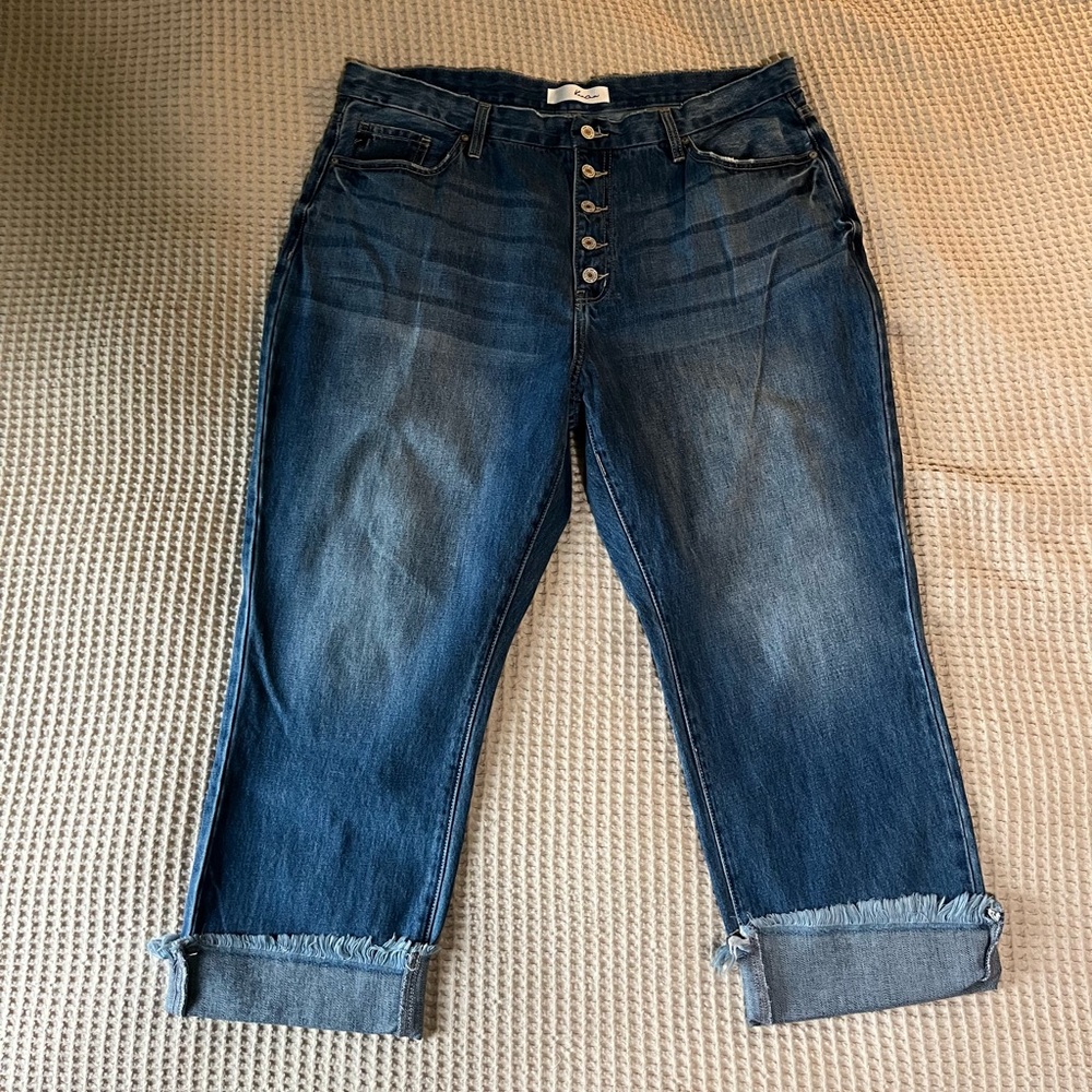 KanCan Cuffed Blue Ankle Jeans